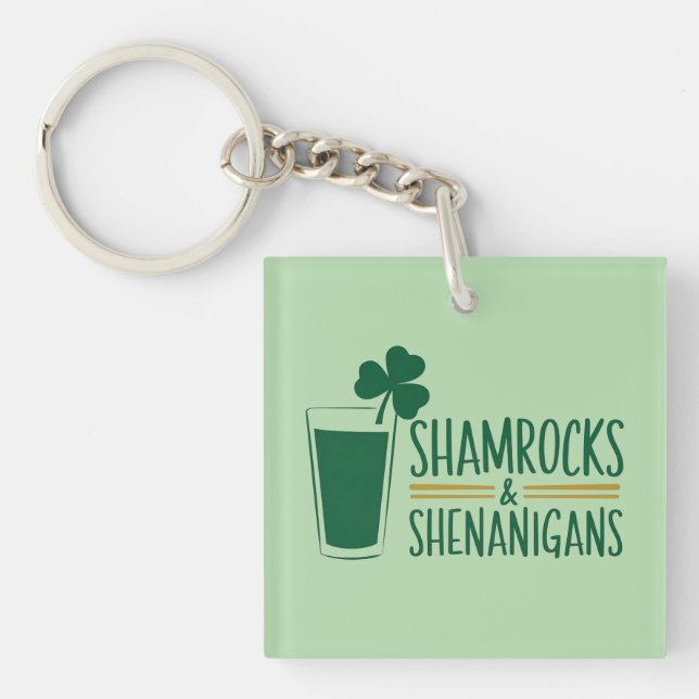 Porte-clés Trèfles et Farces : Conception de la Saint-Patrick (Devant)