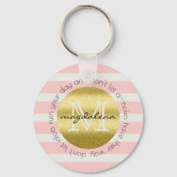 Trendy Monogram Stripes Rose Fleurs Parties scinti