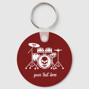 Porte-clés Trendy Personnalisé crâne Drum Set Musique Drummer