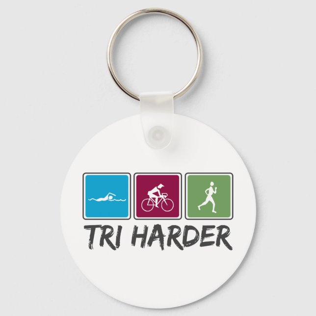 Porte-clés Tri Harder (Triathlon) (Recto)