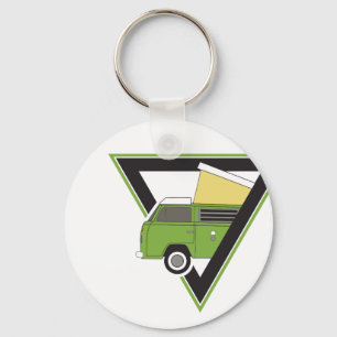 Porte-clés triangle classique camper vert camper van