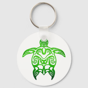 Porte-clés Tribal de la tortue verte