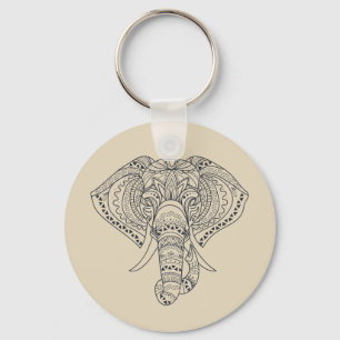 Porte-clés Tribal elephant African animal art