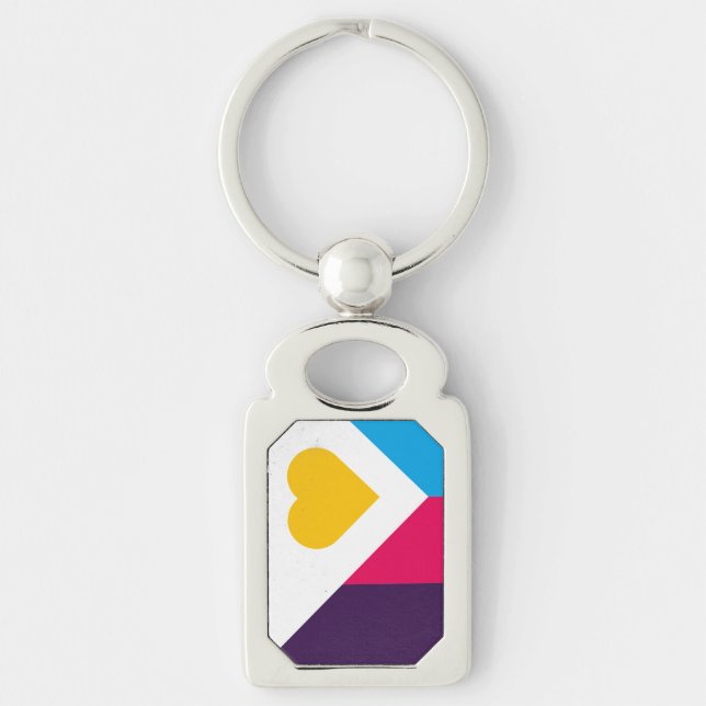 Porte-clés Tricolore polyamoureux (Devant)