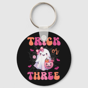 Porte-clés Tricot Ou Trois Halloween Fantôme De 3 Ans Birthda