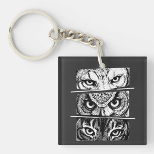 Porte-clés Trinité Loup Aigle Tigre