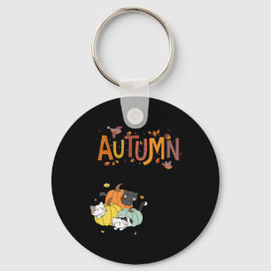 Porte-clés Trio Cute Citrouille Chats Bonjour Automne Automne