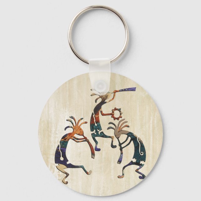 Porte-clés Trio musicien KOKOPELLI + vos idées (Recto)