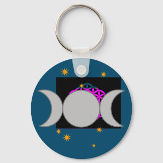 Porte-clés Triple Lune avec Porte - clé d'étoiles
