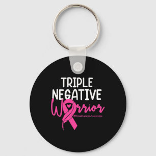 Porte-clés Triple Négatif Warrior Rose Ribbon Breast Cancer