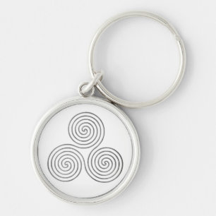 Porte-clés triple spirale celtique - OneLine argent antique
