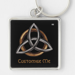 Porte-clés Triquetra (brun/argent)
