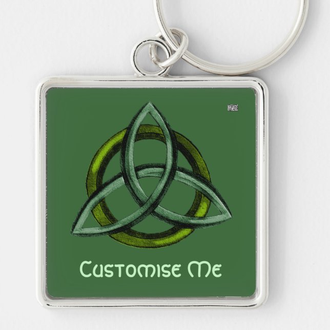 Porte-clés Triquetra (vert) (Devant)