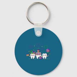 Porte-clés Trois chemises Mardi Gras dents perles Mardi
