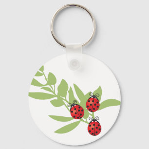 Porte-clés Trois coccinelles chanceuses