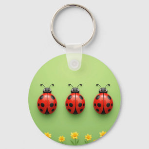 Porte-clés Trois coccinelles colorées