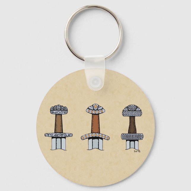 Porte-clés Trois Hillets d'épée viking (Recto)