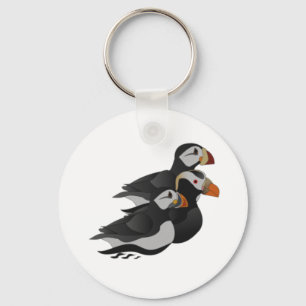 Porte-clés Trois Puffins Adorablement Friendly Baignade Carto