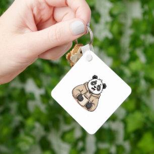 Porte-clés Trop fatigué pour fonctionner Panda Café Dessin an