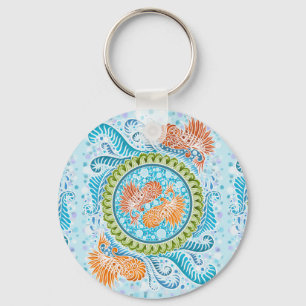 Porte-clés Tropical Koi Mandala   Art Zen Océan Vibrant