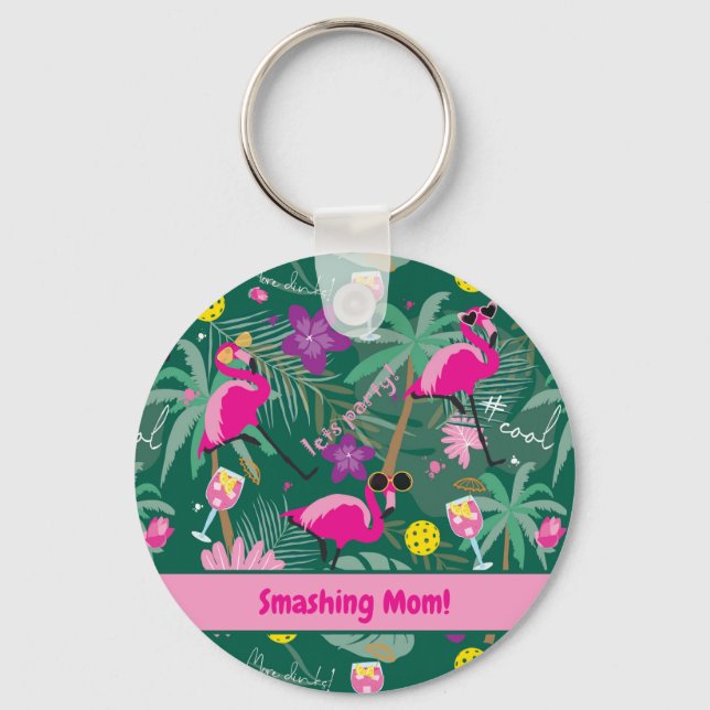 Porte-clés 🤩 Tropical Party, pickleball, custom (Recto)