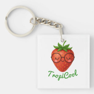 Porte-clés TropiCool fraise - Porte - clé acrylique mignon