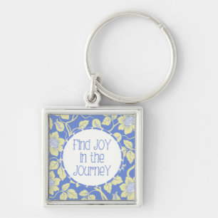 Porte-clés Trouver JOY dans la typographie JOurneY bleu jaune