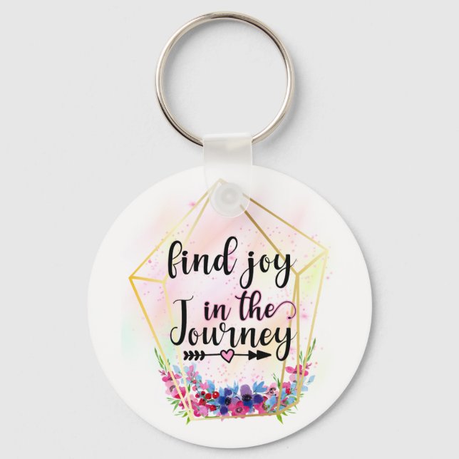Porte-clés Trouvez La Joie Dans Le Voyage (Recto)