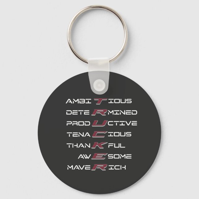 Porte-clés Trucker Acrostique Traits Professionnels Force (Recto)