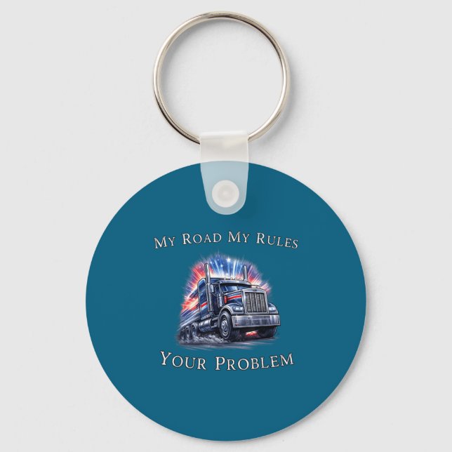 Porte-clés Trucker American Flag Truck Driver  (Recto)