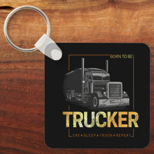 Porte-clés Trucker Né Pour Être Conducteur Rétro Camion Vinta