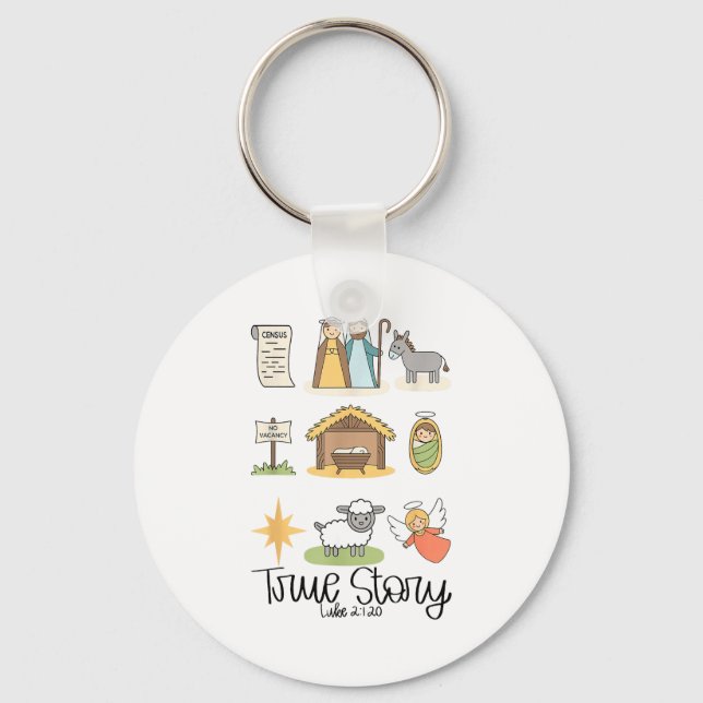 Porte-clés True Story Jesus Nativity Christian Christmas  (Recto)