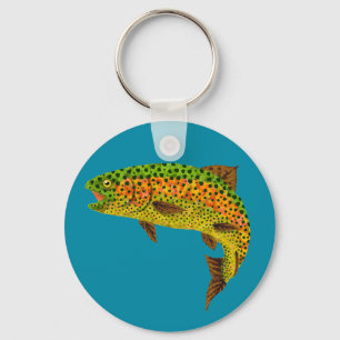 Porte-clés Truite arc-en-ciel feuille Aspen 1
