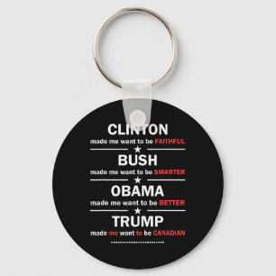 Porte-clés Trump 2020 Funny Clinton Bush Obama Trump Canadien