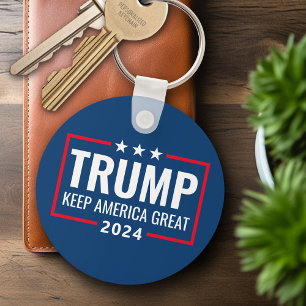 Porte-clés Trump 2024 Gardez l'Amérique grande - bleu rouge