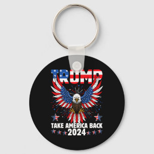 Porte-clés Trump 2024 Reprendre l'Amérique Drapeau américain 