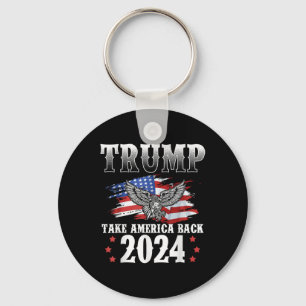 Porte-clés Trump 2024 Reprendre l'Amérique Drapeau américain