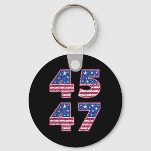 Porte-clés Trump 2024 Vintage 45 47 Amérique Drapeau Tee For