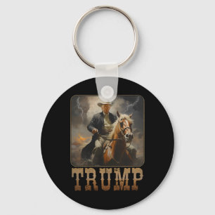 Porte-clés Trump 2025 Président Cowboy Chevauchant Cheval Wes