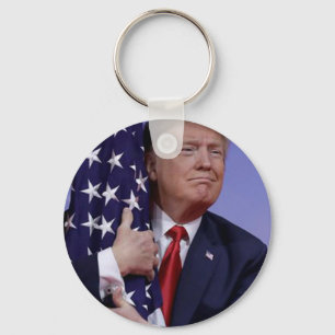 Porte-clés Trump accablé le drapeau américain