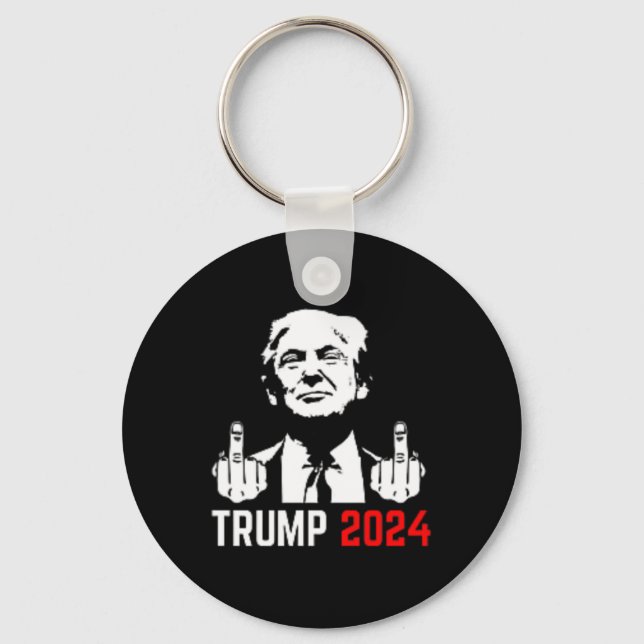 Porte-clés Trump arrête ce Doigts 2024 Amérique Flagfun (Recto)