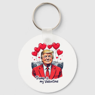Porte-clés Trump est mon coeur de Saint Valentin drôle
