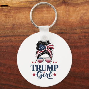 Porte-clés Trump Girl Chignon Décoiffé Trump 2024 Élection Am
