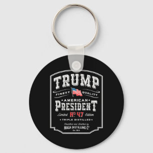 Porte-clés Trump Président N 47 Vintage Whiskey Usa