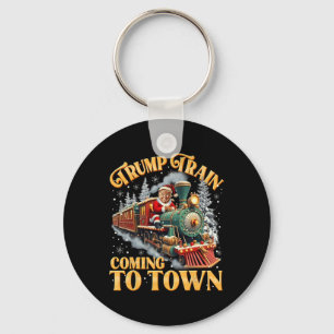 Porte-clés Trump Train Noël Arrive À La Ville Père Noël Trump