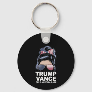 Porte-clés Trump Vance Reprenez l'Amérique Fille aux Chignons