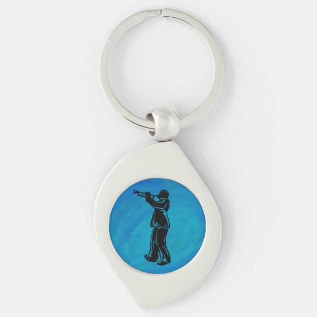 Porte-clés Trumpet bleu New York Boogie Nuits (Devant)