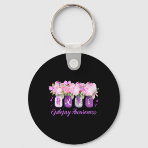 Porte-clés Tu Epilepsy Awareness Mois Costume Fleur Ribbon