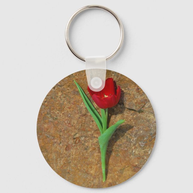Porte-clés Tulipe jaune et rouge (Recto)