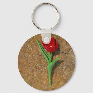 Porte-clés Tulipe rouge et jaune